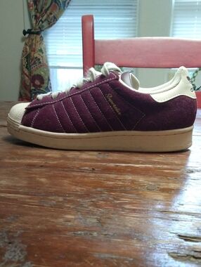 adidas Superstar Women's Sneakers in Burgundy with Cream Accents